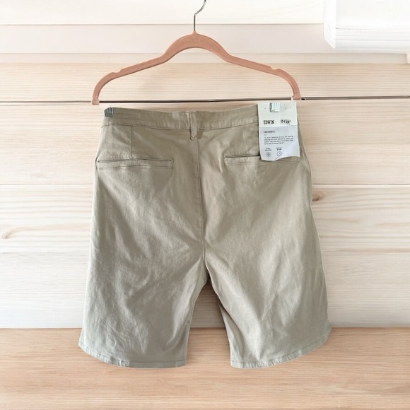 EDWIN Mason Short Slim Chino Shorts Men’s Size 36 Oyster Tan NWT - Picture 6 of 7